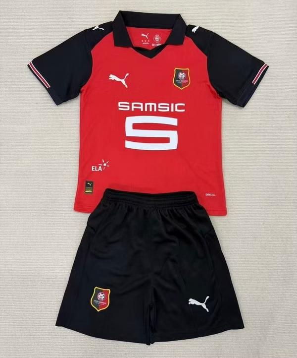 Rennes Home 25/26 Kids Kit (Includes Shorts)