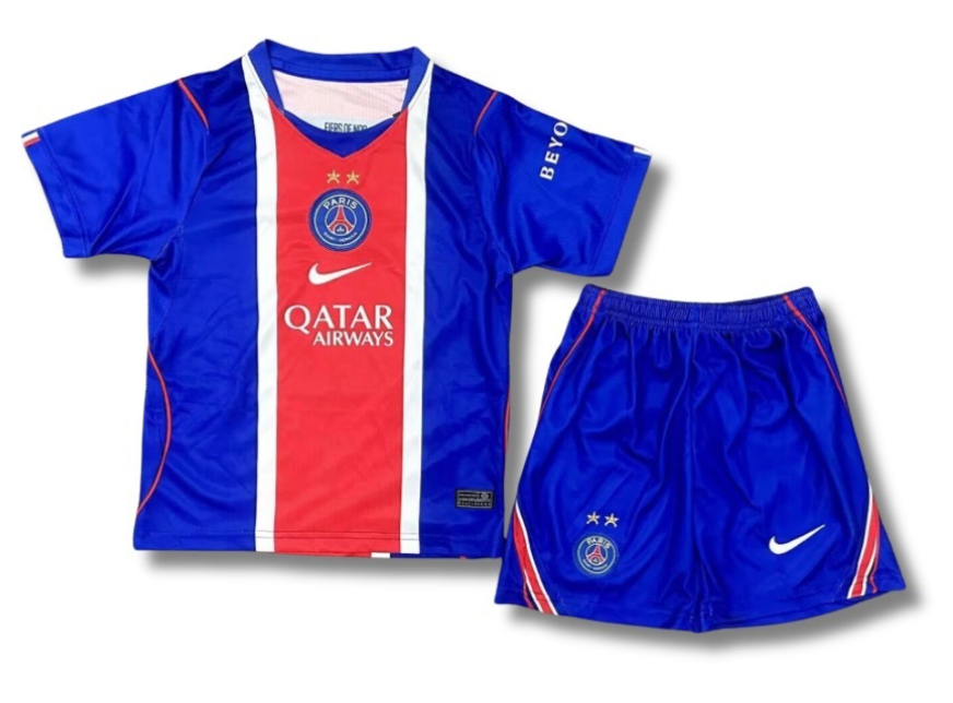 P S G Home 26/27 Kids Kit (Includes Shorts)