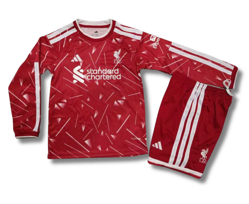 Liverpool Home 26/27 Long Sleeve Kids Kit (Includes Shorts)