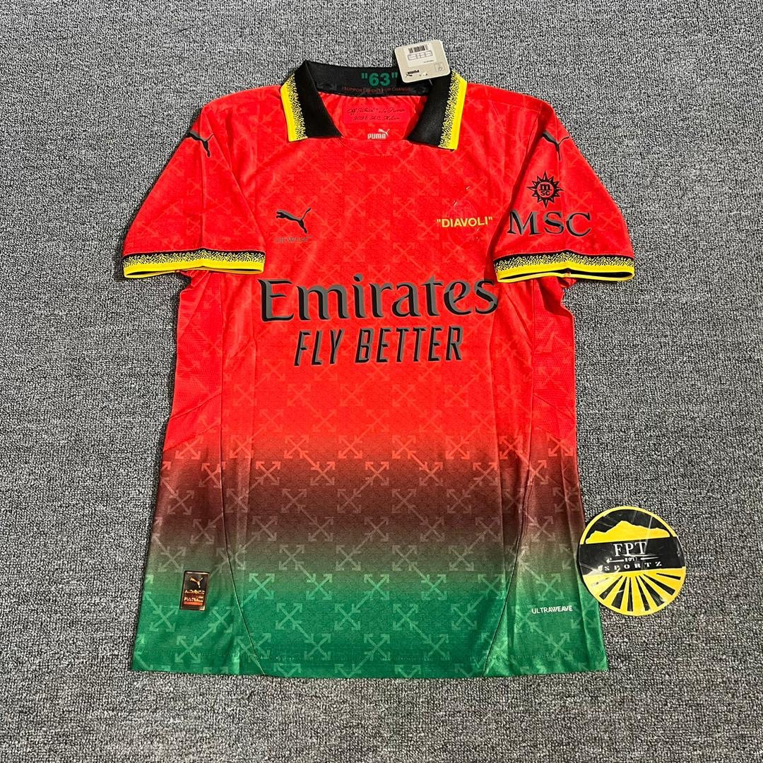 AC Milan x Offf Whitee Red Player Issue Kit