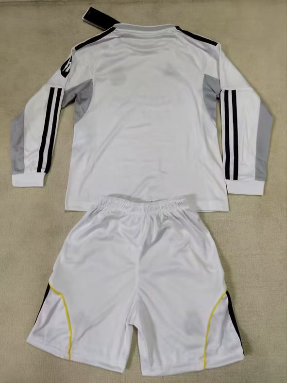 R. Madrid Home 25/26 Long Sleeve Kids Kit (Includes Shorts)