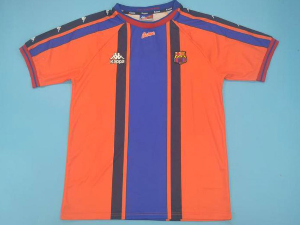 Barcelona 1997 Away Kappa Football Shirt Orange XL –