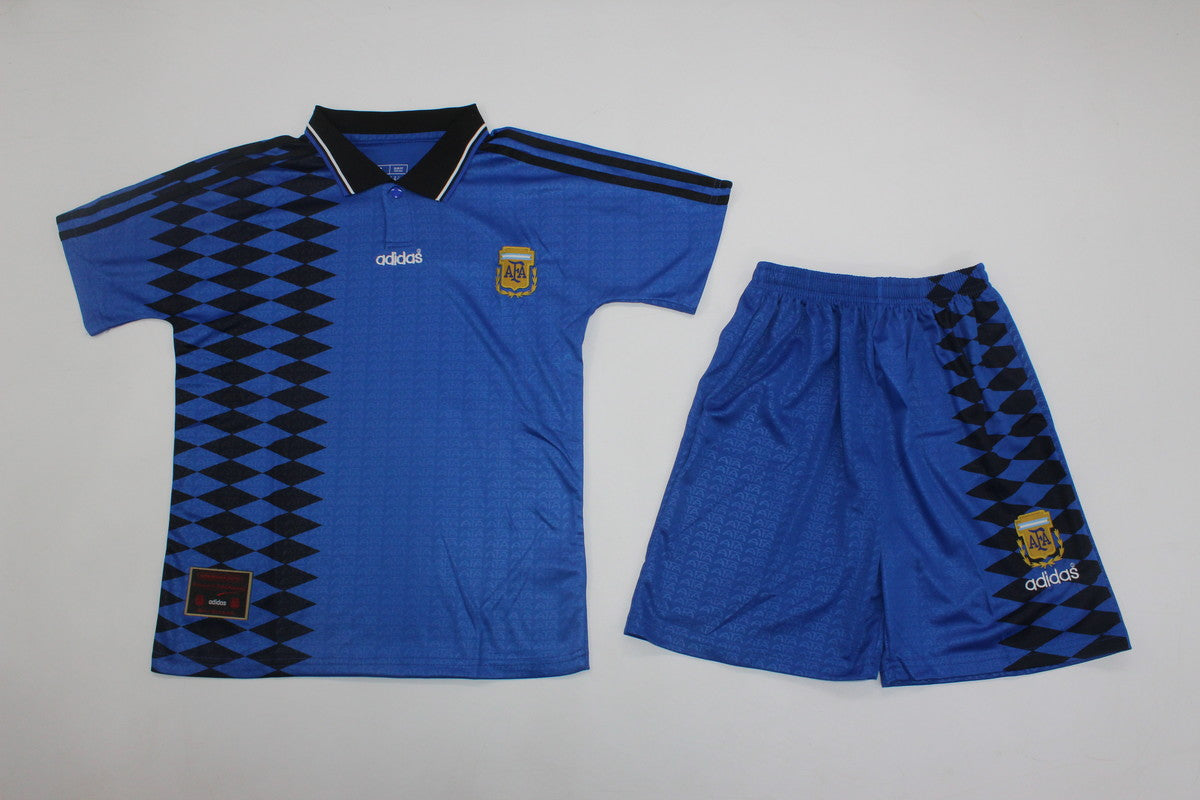 Argentina Away 1994 Kids Retro Kit (Includes Shorts)