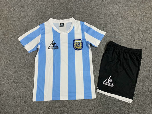 Argentina Home 1986 Kids Retro Kit (Includes Shorts)