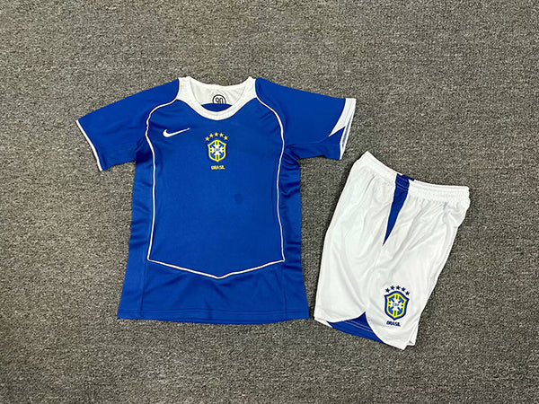 Brazil Away 2004 Kids Retro Kit (Includes shorts)