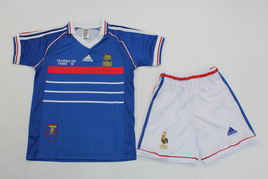 France Home 1998 Kids Retro Kit (Includes Shorts)