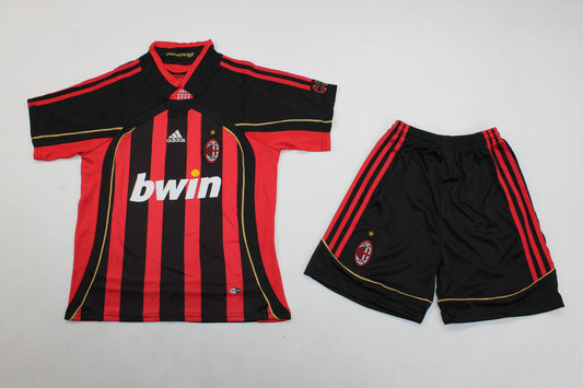 AC Milan Home 06/07 Kids Retro Kit (Includes Shorts)