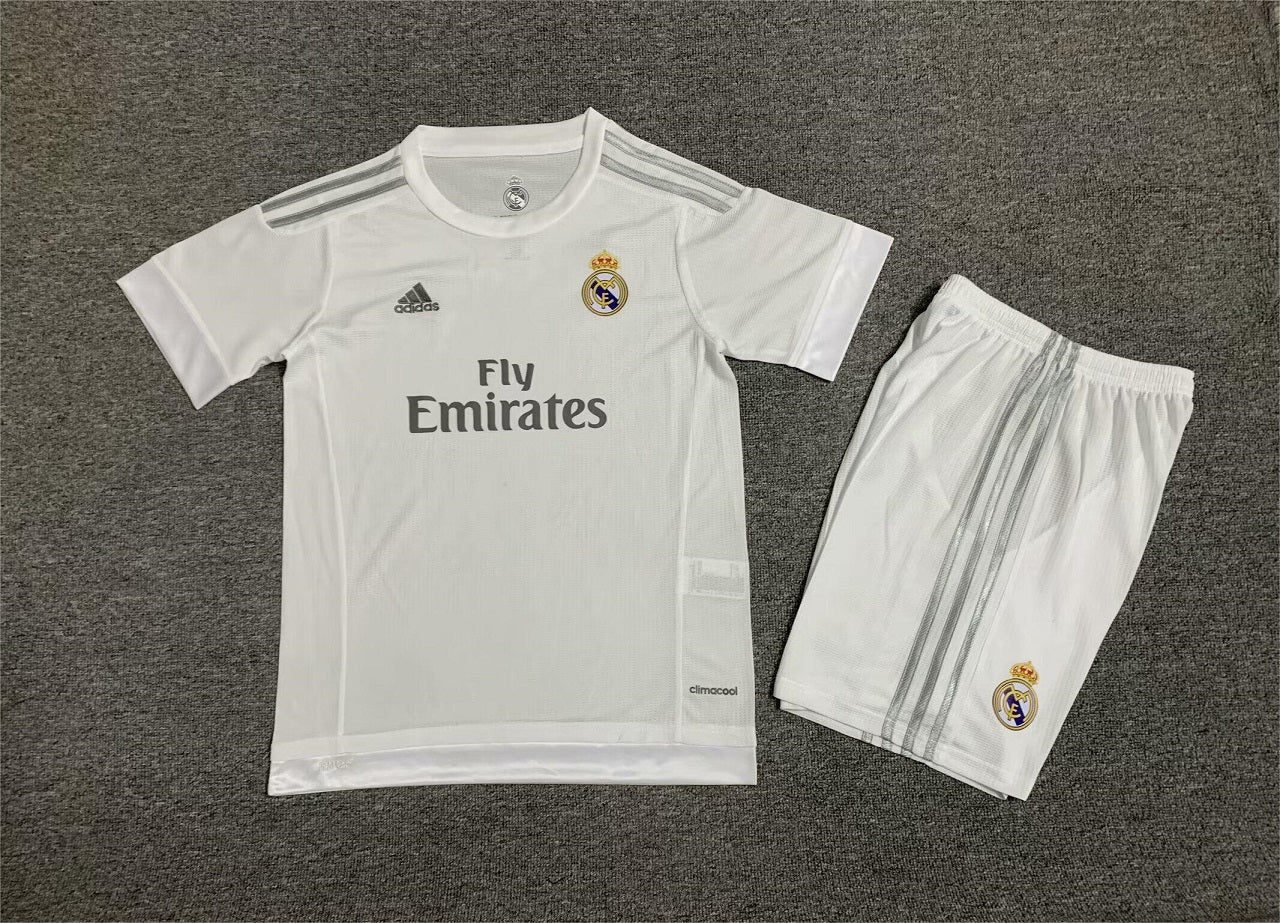 R. Madrid Home 15/16 Kids Retro Kit (Includes Shorts)