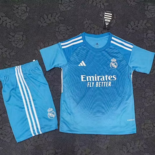 R. Madrid GK Blue 25/26 Kids Kit (Includes Shorts)