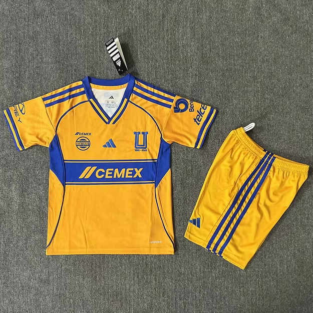Tigres UANL Home 25/26 Kids Kit (Includes Shorts)