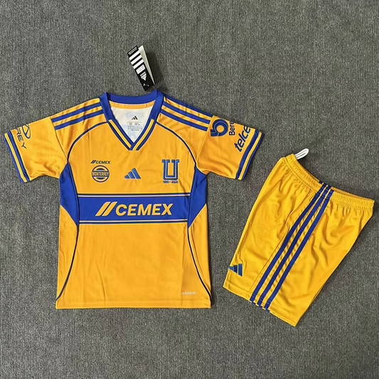 Tigres UANL Home 25/26 Kids Kit (Includes Shorts)