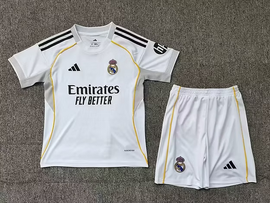 R. Madrid Home 25/26 Kids Kit (Includes Shorts)