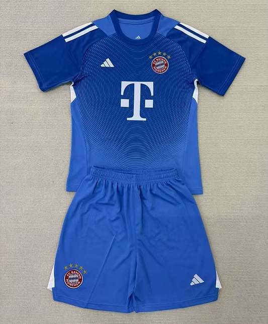 Bayern Mun. GK Blue 25/26 Kids Kit (Includes Shorts)
