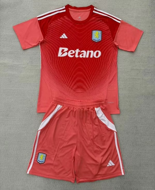 Aston Villa GK Red 25/26 Kids Kit (Includes Shorts)