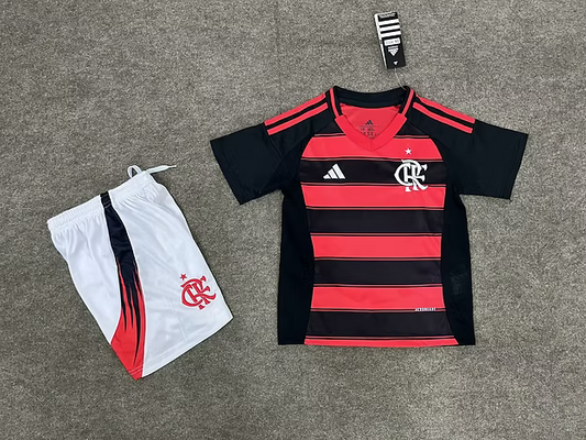 Flamengo Home 2025 Kids Kit (Includes Shorts)