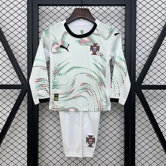 Portugal Away 2025 Long Sleeve Kids Kit (Includes Shorts)