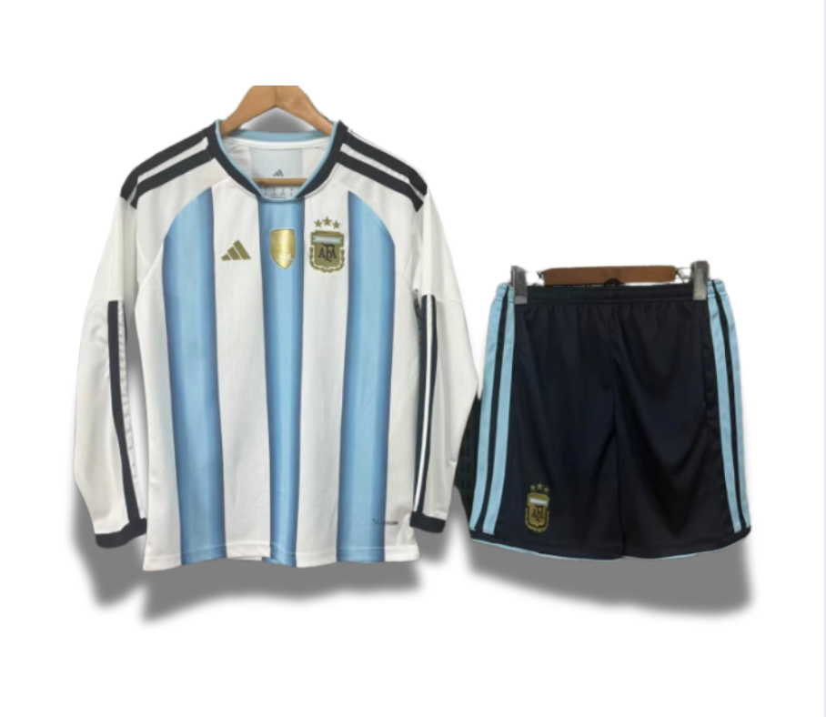 Argentina Home 2026 Long Sleeve Kids Kit (Includes Shorts)