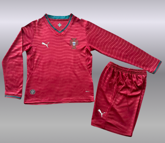Portugal Home 2026 Long Sleeve Kids Kit (Includes Shorts)