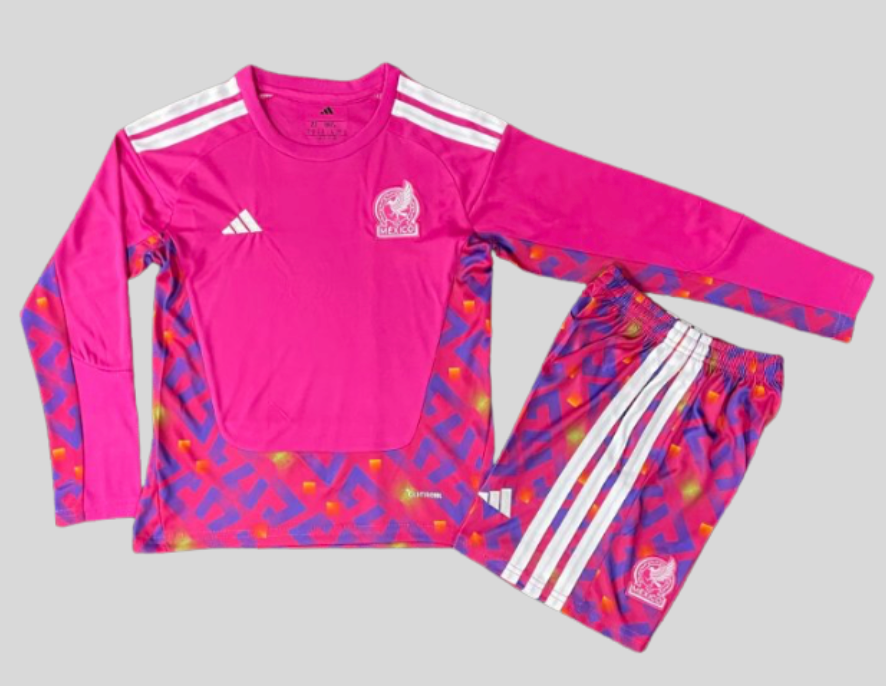 Mexico GK Pink 25/26 Long Sleeve Kids Kit (Includes Shorts)
