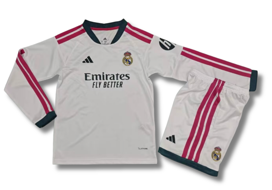R Madrid Home 26/27 Long Sleeve Kids Kit (Includes Shorts)