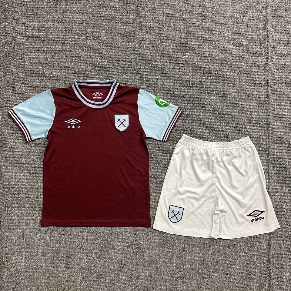 West Ham Home 24/25 Kids Kit (Includes Shorts)