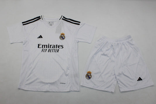 R. Madrid Home 24/25 Kids Kit (Includes Shorts)