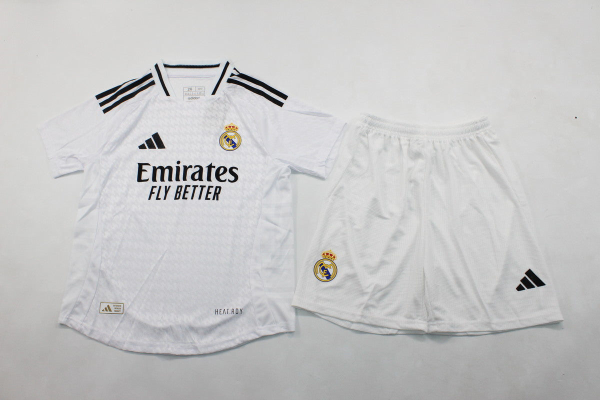 R. Madrid Home 24/25 Kids Kit (Includes Shorts)