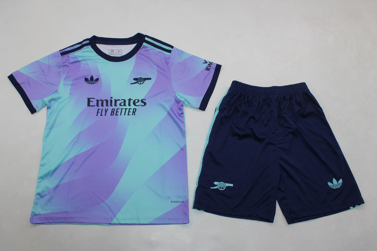 Arsenal Green/Purple 24/25 Kids Kit (Includes Shorts)