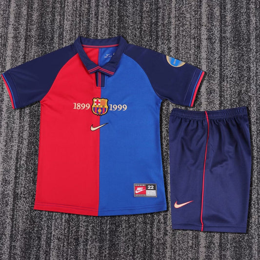 Barça Home 99/00 Kids Retro Kit (Includes Shorts)