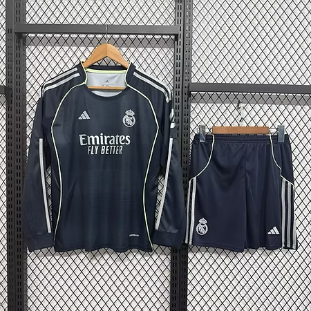 R. Madrid Away 25/26 Long Sleeve Kids Kit (Includes Shorts)