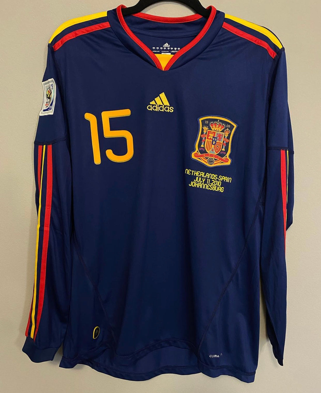 Spain Away 2010 Long Sleeve Retro Jersey