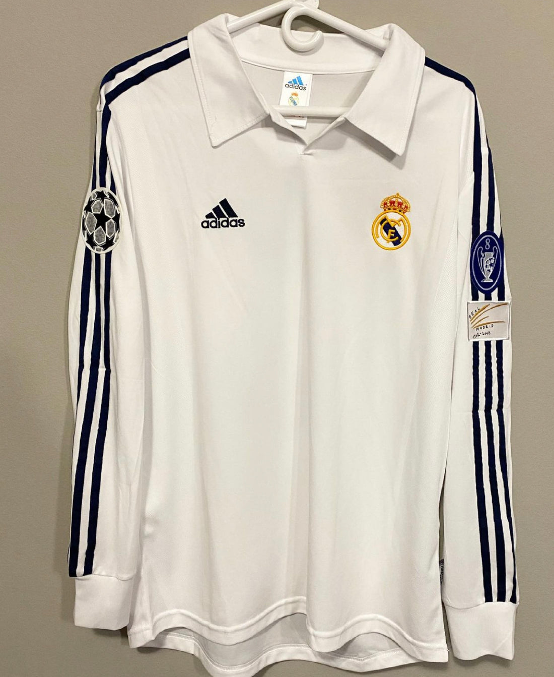 R. Madrid Home 01/02 Long Sleeve Retro Jersey