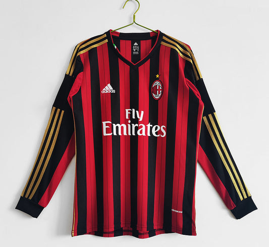 AC Milan Home 13/14 Long Sleeve Retro Jersey