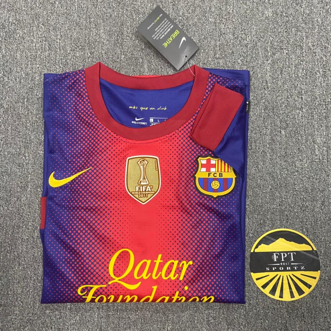 Barça Home 12/13 Long Sleeve Retro Club Jersey